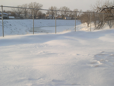 A snowy field